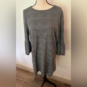 New Look Dress midi plaid houndstooth SZ 12